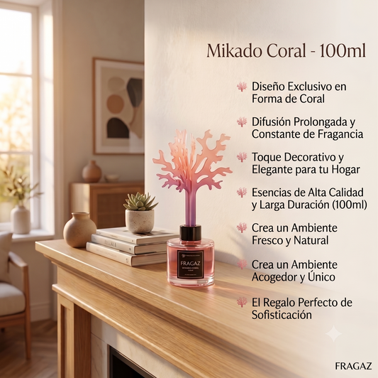 Mikado Coral 100ml - Magia en tu Hogar.